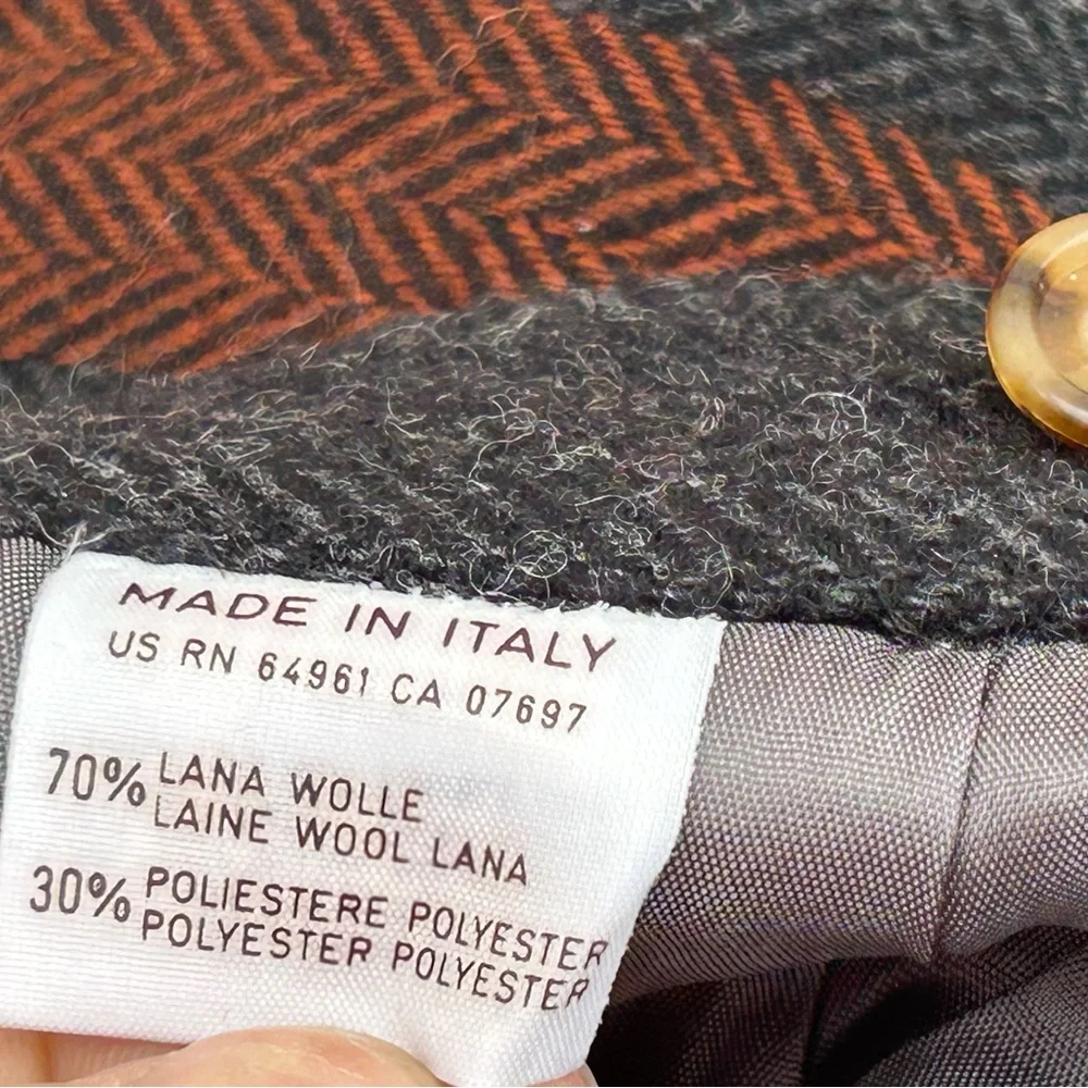 VTG BENETTON 💯wool plaid maxi wrap skirt-Italian s46 likely 8-10 US-RARE FIND - Picture 5 of 6